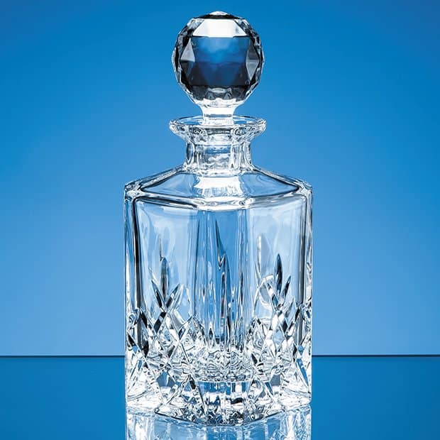 Blenheim Lead Crystal Full Cut Square Spirit Decanter